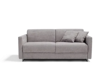 Stilren grå Tokyo sovesofa med metallben. Kan bestilles med pocketmadrass og trelameller som sengebunn.