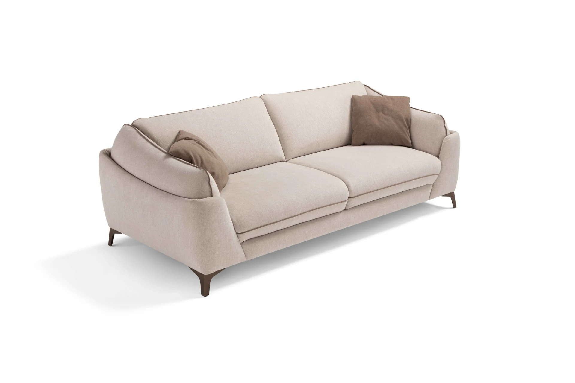 Eksklusiv dune sovesofa i 140-variant sett litt fra siden på hvit bakgrunn